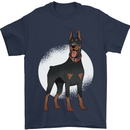 An Alert Doberman Mens T-Shirt 100% Cotton Navy Blue