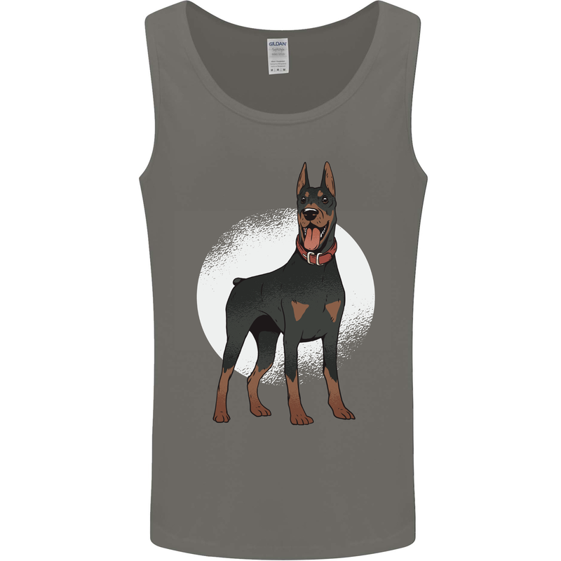 An Alert Doberman Mens Vest Tank Top Charcoal