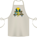 An Alien Eating Magic Mushrooms LSD Cotton Apron 100% Organic Natural