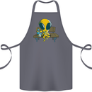 An Alien Eating Magic Mushrooms LSD Cotton Apron 100% Organic Steel