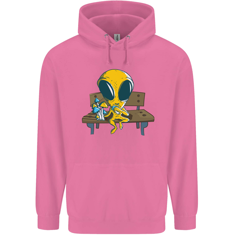 An Alien Eating Magic Mushrooms LSD Mens 80% Cotton Hoodie Azelea