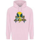 An Alien Eating Magic Mushrooms LSD Mens 80% Cotton Hoodie Light Pink