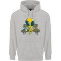 An Alien Eating Magic Mushrooms LSD Mens 80% Cotton Hoodie Sports Grey