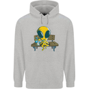 An Alien Eating Magic Mushrooms LSD Mens 80% Cotton Hoodie Sports Grey