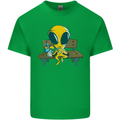 An Alien Eating Magic Mushrooms LSD Mens Cotton T-Shirt Tee Top Irish Green