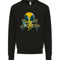 An Alien Eating Magic Mushrooms LSD Mens Sweatshirt Jumper Black