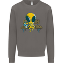 An Alien Eating Magic Mushrooms LSD Mens Sweatshirt Jumper Charcoal