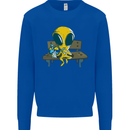 An Alien Eating Magic Mushrooms LSD Mens Sweatshirt Jumper Royal Blue