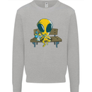 An Alien Eating Magic Mushrooms LSD Mens Sweatshirt Jumper Sports Grey