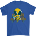 An Alien Eating Magic Mushrooms LSD Mens T-Shirt 100% Cotton Royal Blue