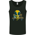 An Alien Eating Magic Mushrooms LSD Mens Vest Tank Top Black