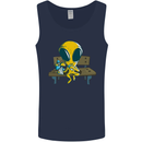 An Alien Eating Magic Mushrooms LSD Mens Vest Tank Top Navy Blue