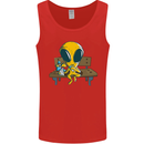 An Alien Eating Magic Mushrooms LSD Mens Vest Tank Top Red