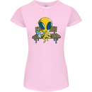 An Alien Eating Magic Mushrooms LSD Womens Petite Cut T-Shirt Light Pink