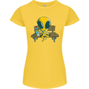 An Alien Eating Magic Mushrooms LSD Womens Petite Cut T-Shirt Yellow