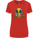 An Alien Eating Magic Mushrooms LSD Womens Wider Cut T-Shirt Red