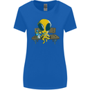 An Alien Eating Magic Mushrooms LSD Womens Wider Cut T-Shirt Royal Blue