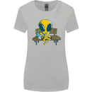 An Alien Eating Magic Mushrooms LSD Womens Wider Cut T-Shirt Sports Grey