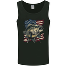 An American Deer With Flag USA Fishing Mens Vest Tank Top Black