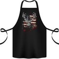 An American Deer With Flag USA Hunting Cotton Apron 100% Organic Black