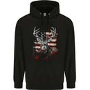 An American Deer With Flag USA Hunting Mens 80% Cotton Hoodie Black