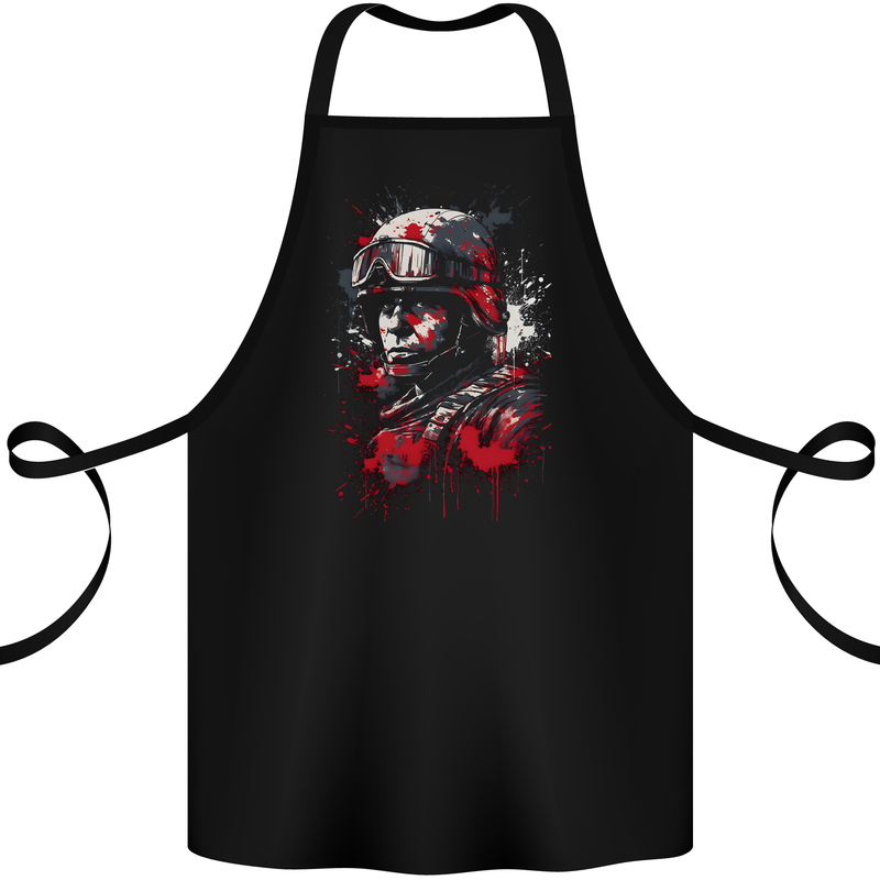 An American Soldier USA Army Marine Cotton Apron 100% Organic Black