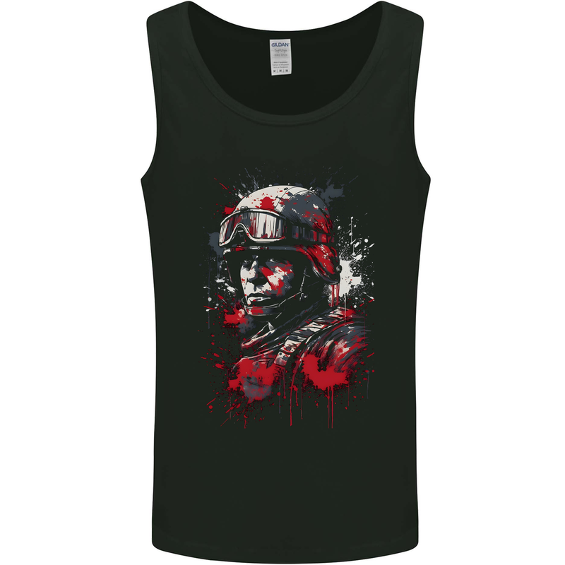 An American Soldier USA Army Marine Mens Vest Tank Top Black