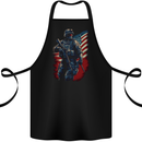 An American Soldier With USA Flag Army Marine Cotton Apron 100% Organic Black