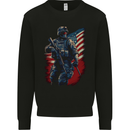 An American Soldier With USA Flag Army Marine Mens Sweatshirt Jumper Black