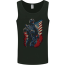 An American Soldier With USA Flag Army Marine Mens Vest Tank Top Black