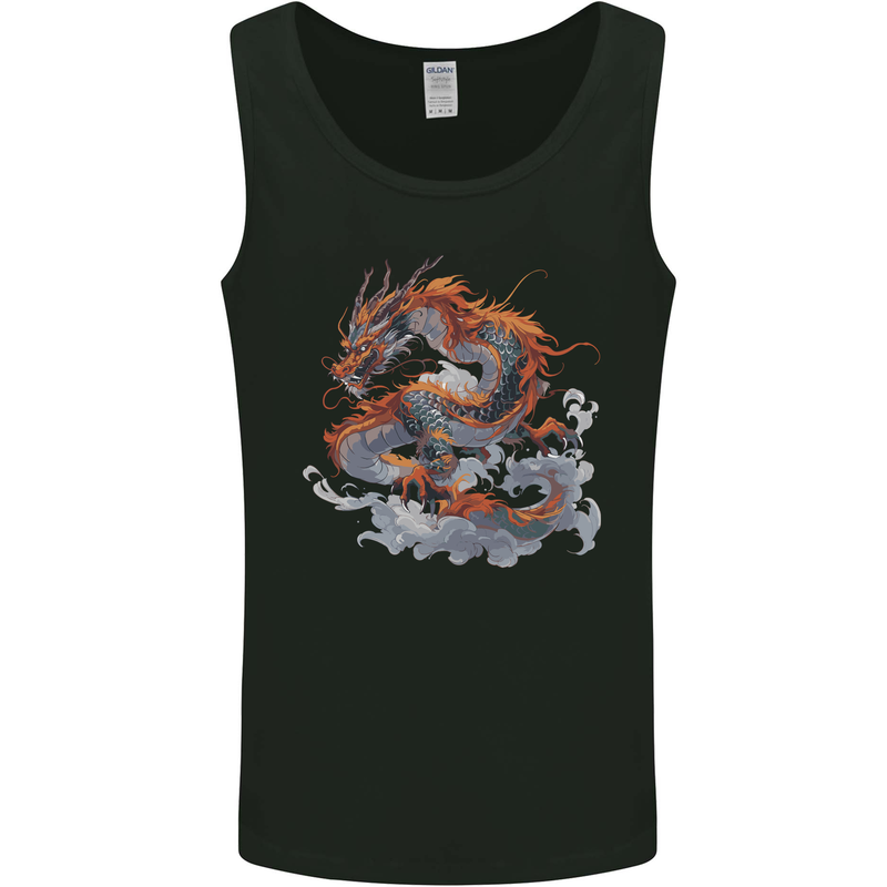 An Ancient Dragon on a Cloud Mens Vest Tank Top Black