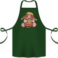 An Anime Voodoo Doll Cotton Apron 100% Organic Forest Green