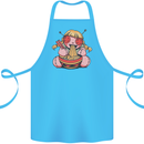 An Anime Voodoo Doll Cotton Apron 100% Organic Turquoise