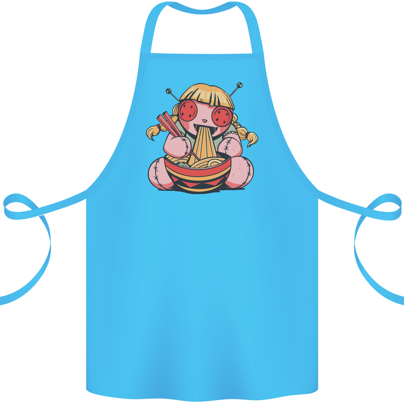 An Anime Voodoo Doll Cotton Apron 100% Organic Turquoise