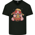 An Anime Voodoo Doll Mens V-Neck Cotton T-Shirt Black