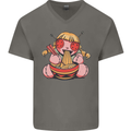 An Anime Voodoo Doll Mens V-Neck Cotton T-Shirt Charcoal