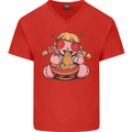 An Anime Voodoo Doll Mens V-Neck Cotton T-Shirt Red