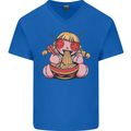 An Anime Voodoo Doll Mens V-Neck Cotton T-Shirt Royal Blue