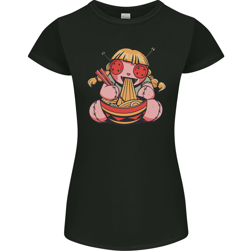 An Anime Voodoo Doll Womens Petite Cut T-Shirt Black