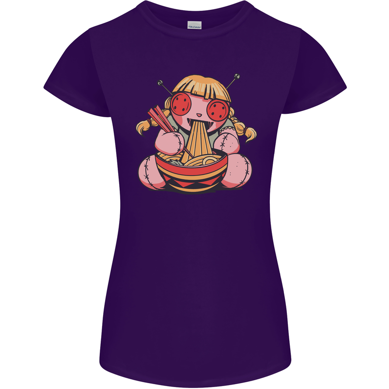 An Anime Voodoo Doll Womens Petite Cut T-Shirt Purple