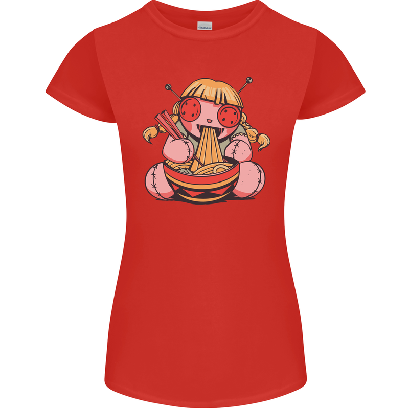 An Anime Voodoo Doll Womens Petite Cut T-Shirt Red