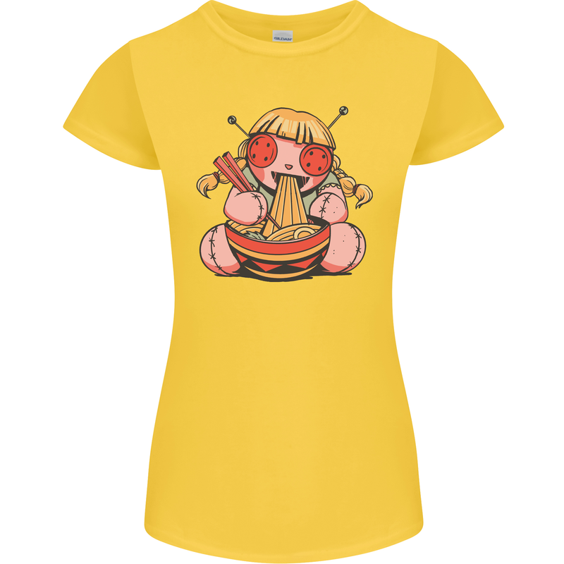 An Anime Voodoo Doll Womens Petite Cut T-Shirt Yellow