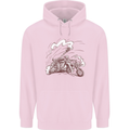An Army Biker With Tank Skull Motorcycle Childrens Kids Hoodie Light Pink