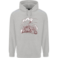 An Army Biker With Tank Skull Motorcycle Childrens Kids Hoodie Sports Grey