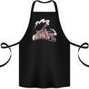 An Army Biker With Tank Skull Motorcycle Cotton Apron 100% Organic Black