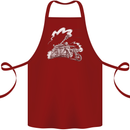 An Army Biker With Tank Skull Motorcycle Cotton Apron 100% Organic Maroon