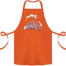 An Army Biker With Tank Skull Motorcycle Cotton Apron 100% Organic Orange