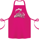 An Army Biker With Tank Skull Motorcycle Cotton Apron 100% Organic Pink