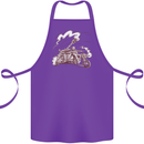 An Army Biker With Tank Skull Motorcycle Cotton Apron 100% Organic Purple