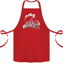 An Army Biker With Tank Skull Motorcycle Cotton Apron 100% Organic Red